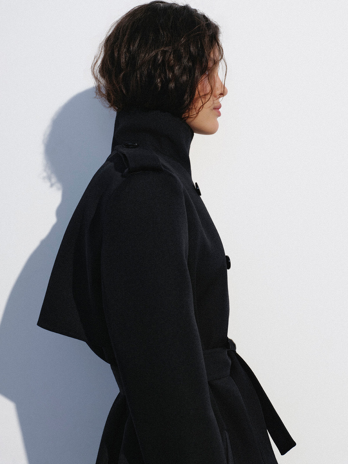 Black stand-collar coat | NOVITSKA