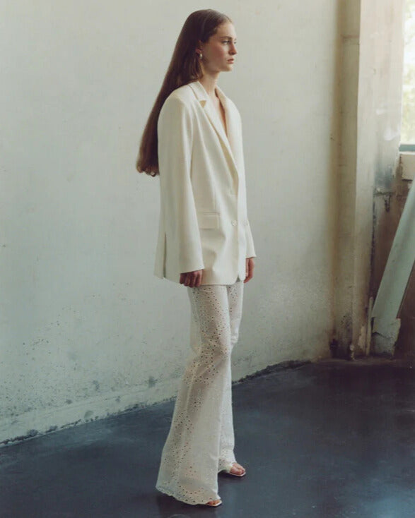 Ivory summer flared trousers