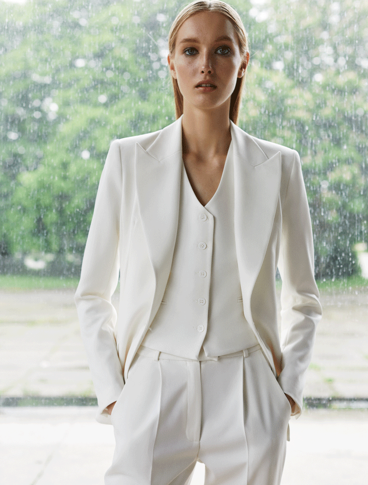 Ivory fitted classic jacket