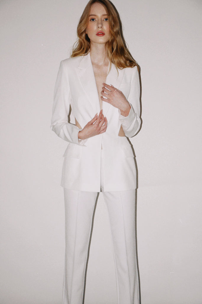 Ivory jacket with cuts